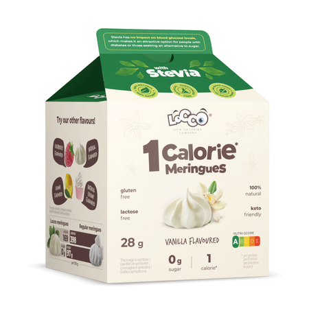 LoCCo 1 kcal Bezy 100% Naturalne Niskokaloryczne ze Stewią 3-pak