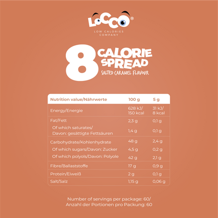 LoCCo 8 kcal Krem Niskokaloryczny Słony Karmel 300 g 2-pak