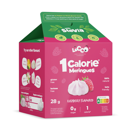 LoCCo 1 kcal Bezy 100% Naturalne Niskokaloryczne ze Stewią 3-pak