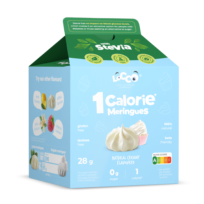 LoCCo 1 kcal Bezy Śmietankowe ze Stewią + Smart Foodies Functional WPC Banan