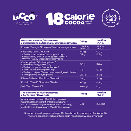 LoCCo 18 kcal Kakao – 3-pak Niskokalorycznych Przyjemności 