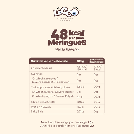 LoCCo 48 kcal bezy niskokaloryczne waniliowe 28 g