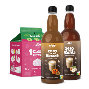 LoCCo zestaw Back to Fit - Barista Pumpkin Spice oraz Orzech 1000 ml + Bezy Malinowe ze Stewią 